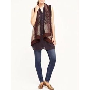 Sleeping on snow Mabli BOHO knit vest open waterfall cascade cardigan sh…